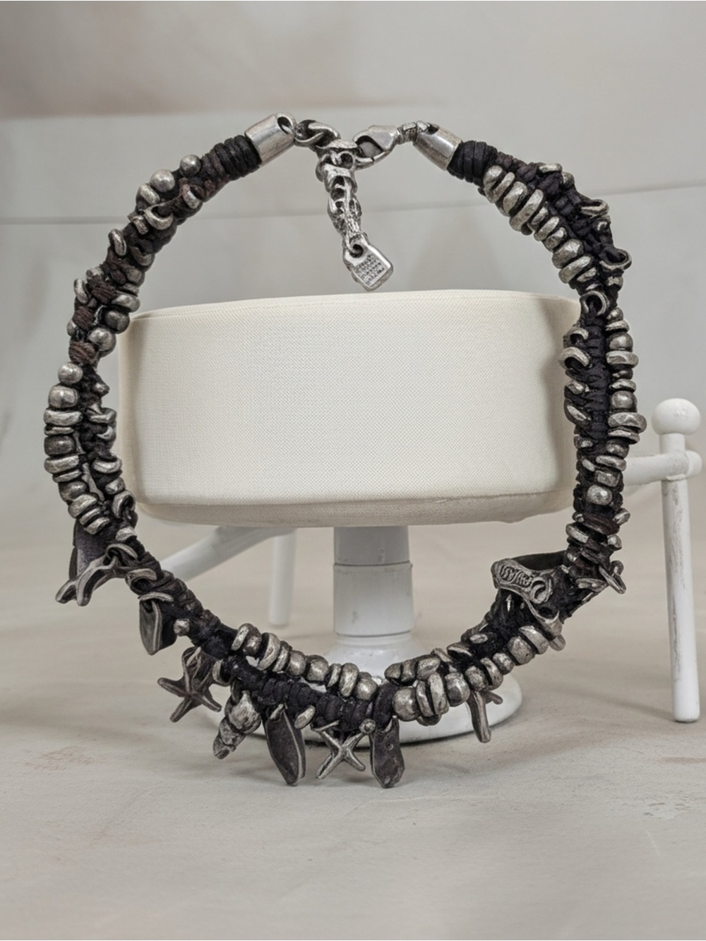 UNO de 50 Deep Sea Silver-Plated Leather Charm Necklace